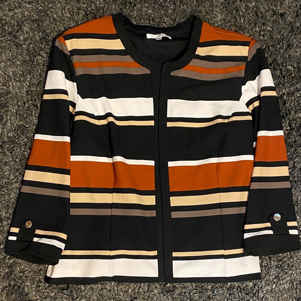 Striped Black and Orange Women's Jacket